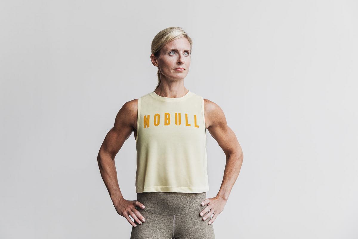 Nobull Muscle Women's Tank Tops Yellow | Australia (MS8675)